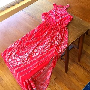 Halter Maxi Dress Light stretchy Fabric Sz Sm